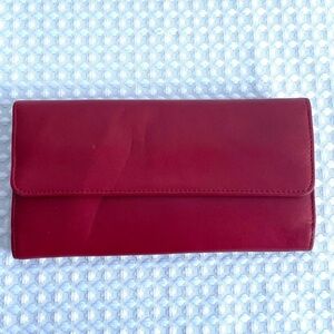 ADD-ON! Basic Red Genuine Leather Wallet Wardrobe Staple
